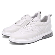 L'EXUDE The Iconic White height-increasing elevator casual shoes, color white, shown in a perspective view 1
