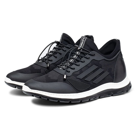 L'EXUDE SIGNATURE CHIC height-increasing elevator casual shoes, color black, shown in a perspective view 1