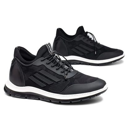 L'EXUDE SIGNATURE CHIC height-increasing elevator casual shoes, color black, shown in a perspective view 2