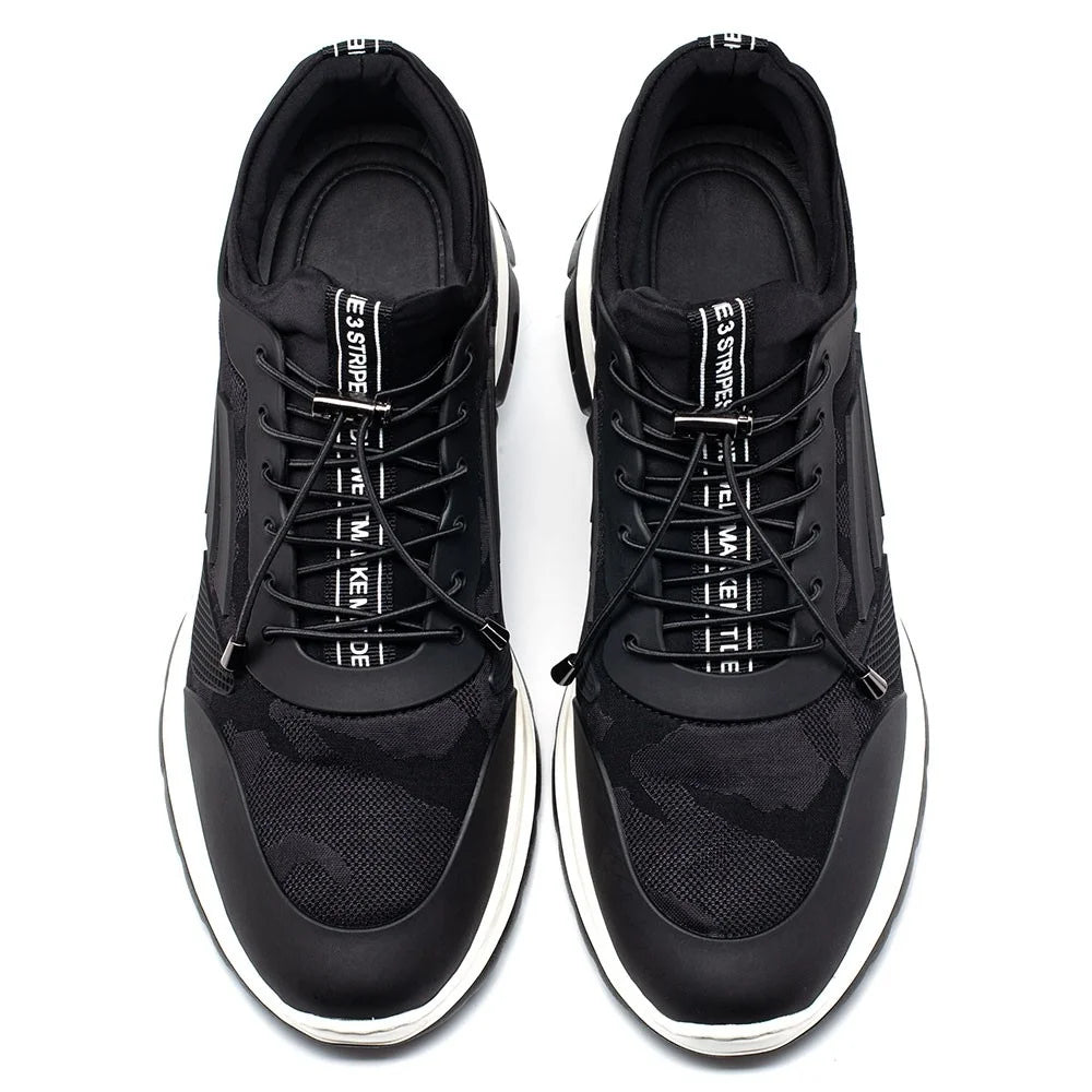 L'EXUDE SIGNATURE CHIC height-increasing elevator casual shoes, color black, shown in a top view 1