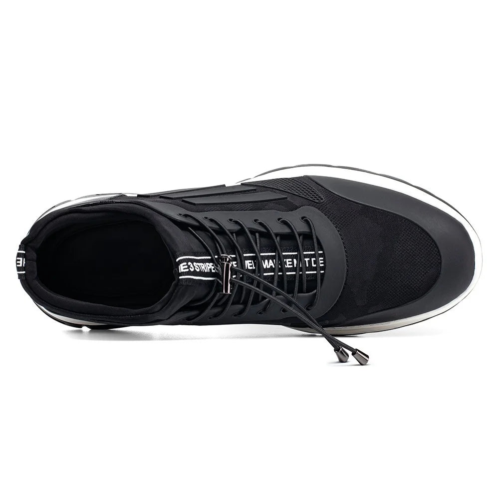 L'EXUDE SIGNATURE CHIC height-increasing elevator casual shoes, color black, shown in a top view 2