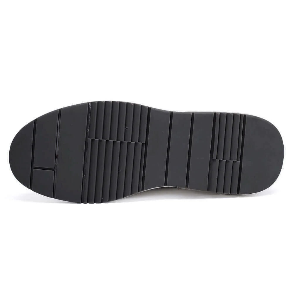 L'EXUDE The Iconic White height-increasing elevator casual shoes, color white, shown in a bottom view