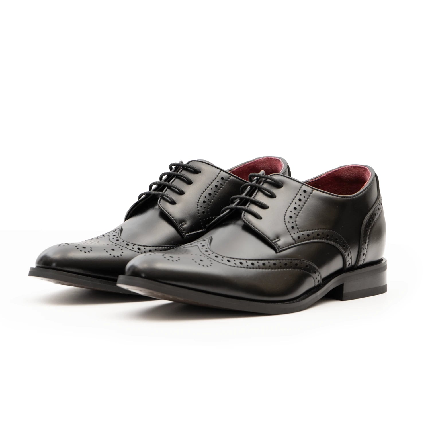 L'EXUDE ITALIAN CAVALIER height-increasing elevator formal shoes, color black, shown in a perspective view