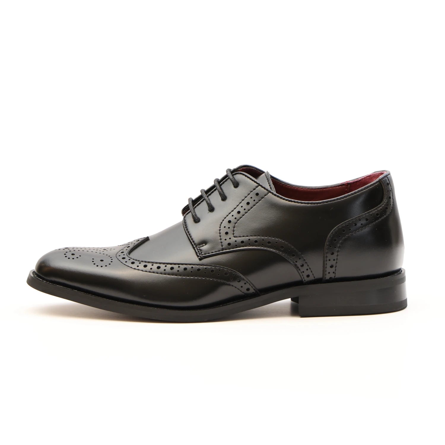 L'EXUDE ITALIAN CAVALIER height-increasing elevator formal shoes, color black, shown in a side view