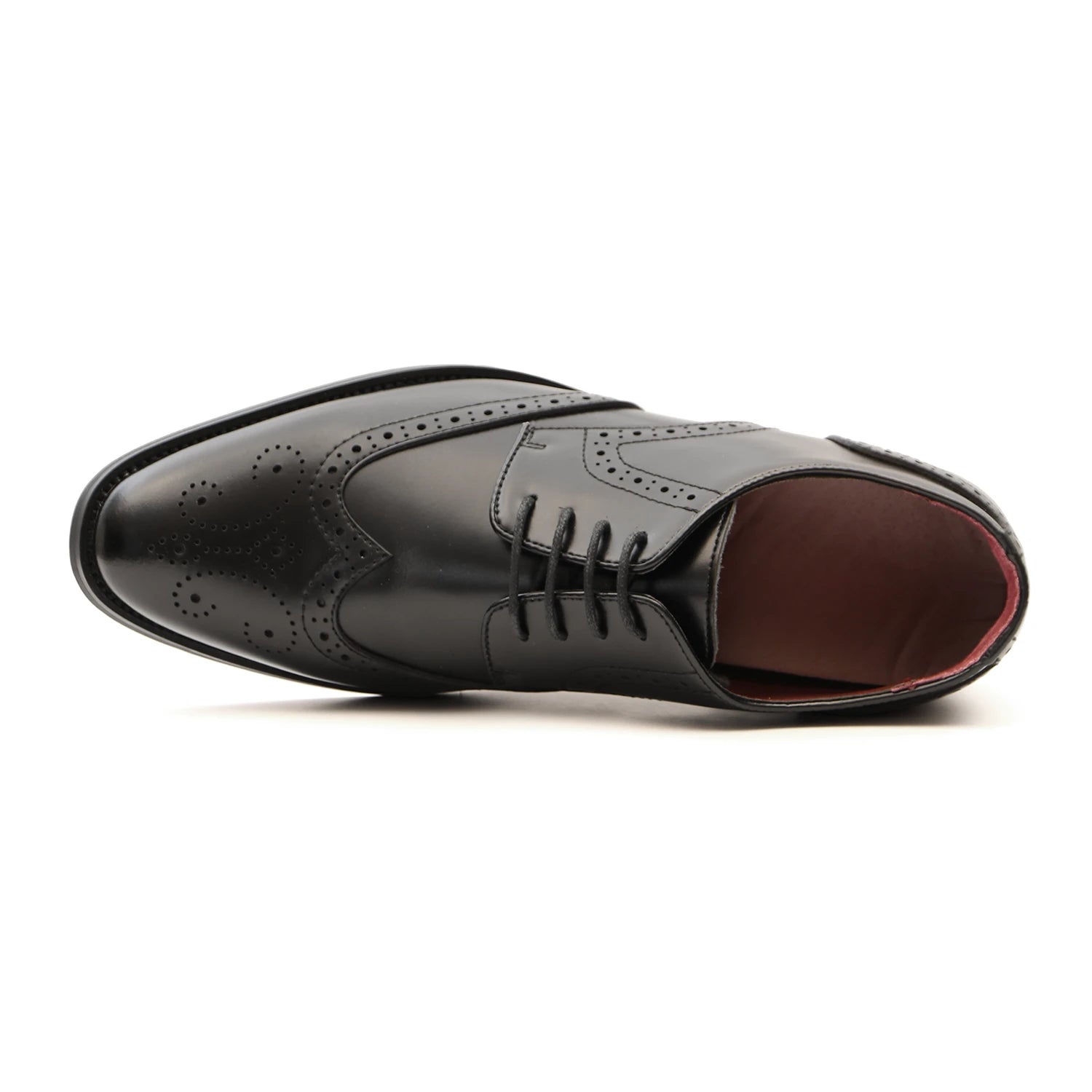 L'EXUDE ITALIAN CAVALIER height-increasing elevator formal shoes, color black, shown in a top view