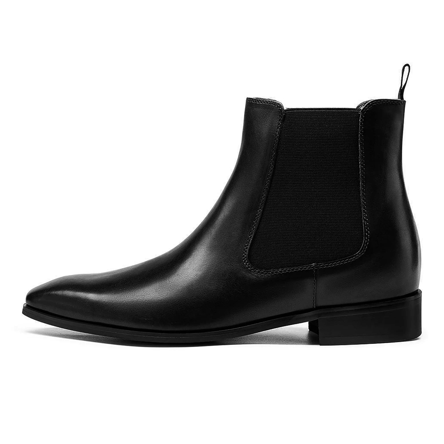 L'EXUDE L'OMBRE NOIRE height-increasing elevator formal shoes, color black, shown in a perspective view