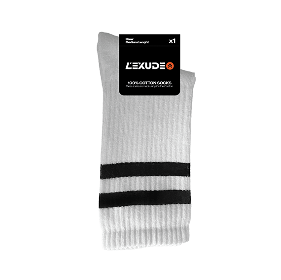 L'EXUDE Socks, color white, shown in a front view 1