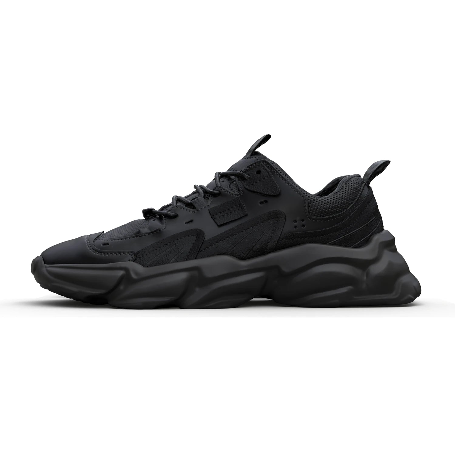 L'EXUDE WILDHEADZ-1s height-increasing elevator sport shoes, color black, shown in a side view