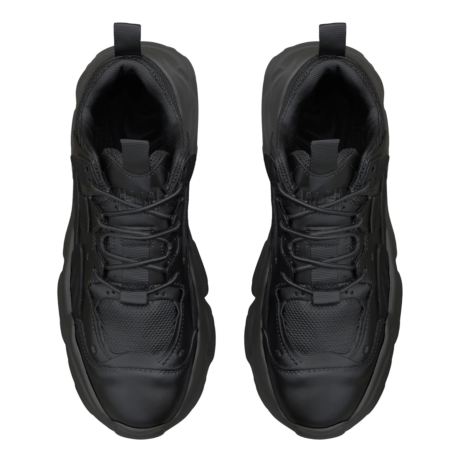 L'EXUDE WILDHEADZ-1s height-increasing elevator sport shoes, color black, shown in a top view