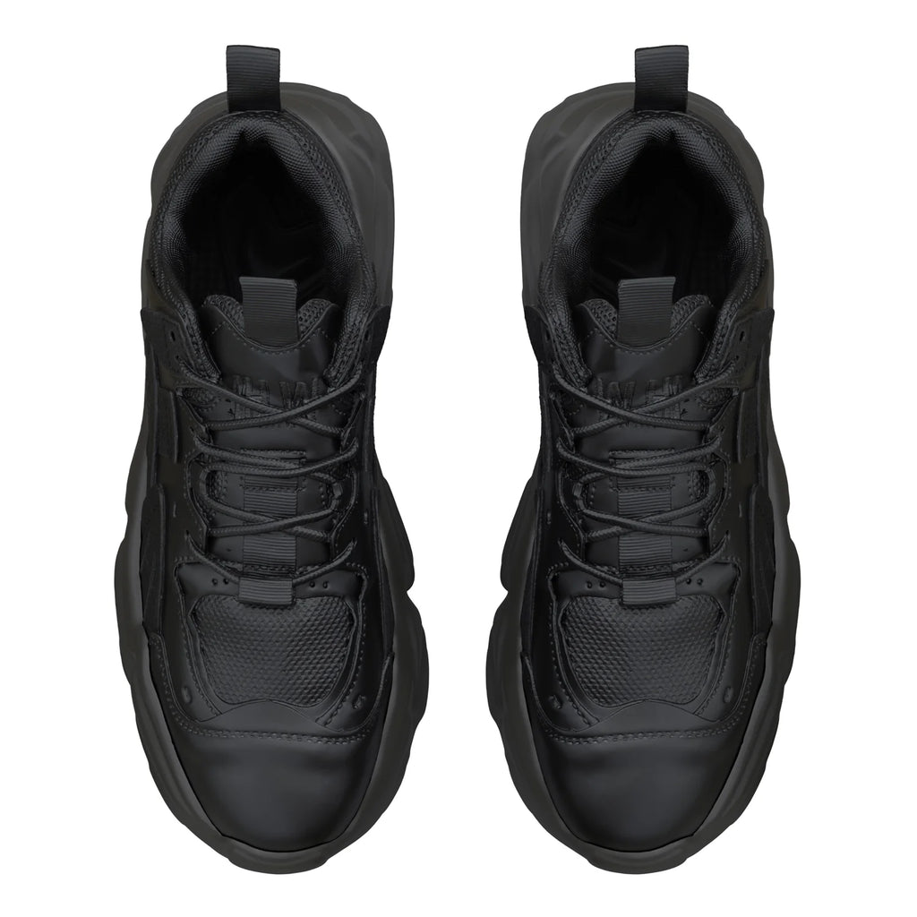 L'EXUDE WILDHEADZ-1s height-increasing elevator sport shoes, color black, shown in a top view