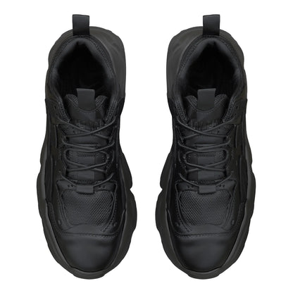 L'EXUDE WILDHEADZ-1s height-increasing elevator sport shoes, color black, shown in a top view
