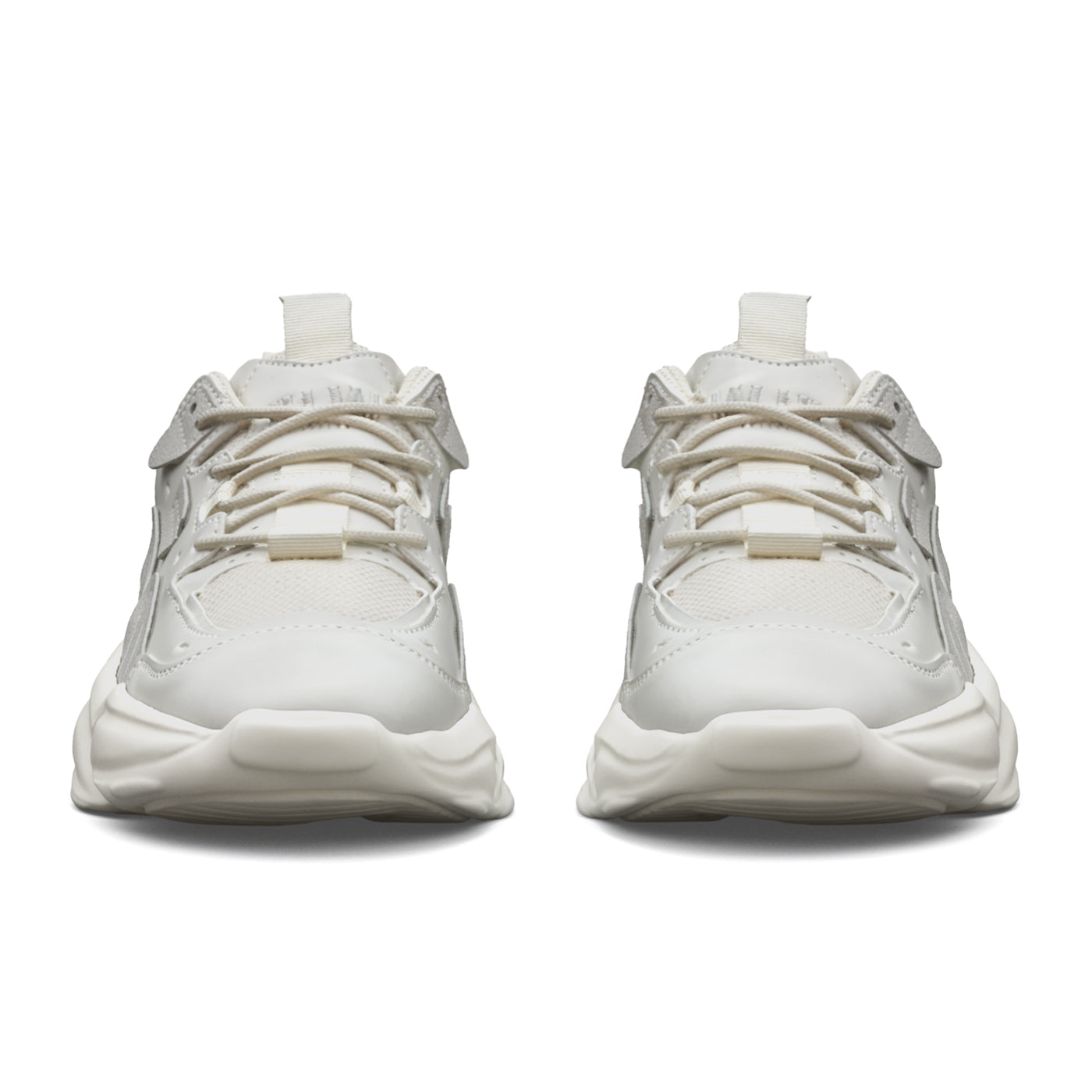 L'EXUDE WILDHEADZ-1s height-increasing elevator sport shoes, color cream, shown in a front view