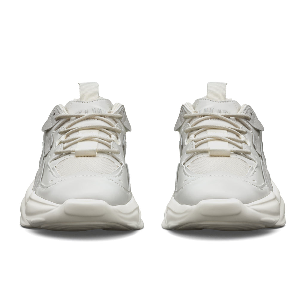 L'EXUDE WILDHEADZ-1s height-increasing elevator sport shoes, color cream, shown in a front view