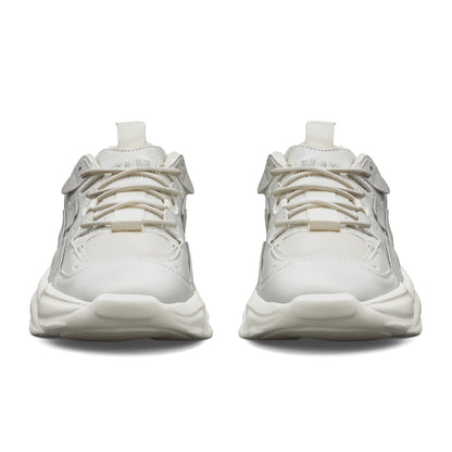 L'EXUDE WILDHEADZ-1s height-increasing elevator sport shoes, color cream, shown in a front view